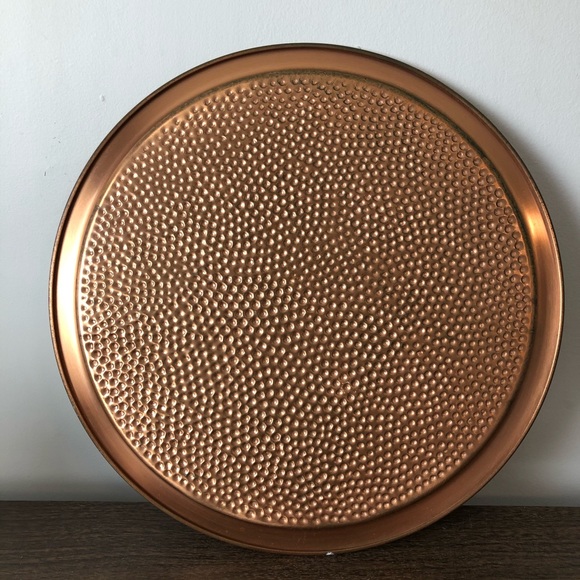 Vintage Textured Copper Serving Tray - Picture 3 of 7